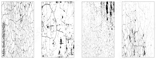 Set of Black and white grunge. Distress overlay texture. Surface dust and rough dirty wall background concept. Distress illustration simply place over object to create grunge effect