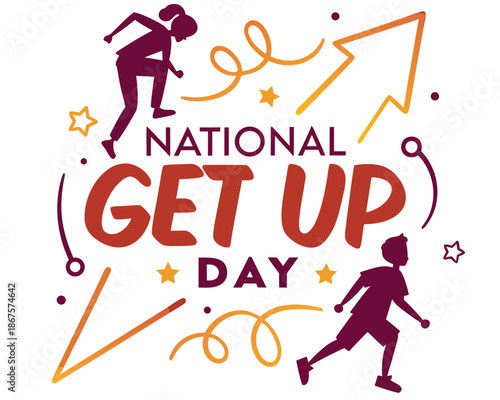 NATIONAL GET UP DAY vector illustration isolated on white background