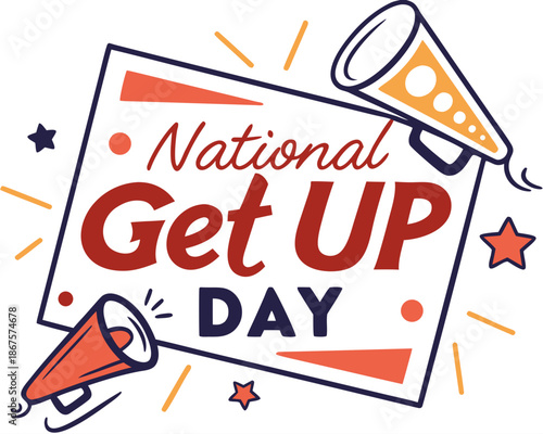 NATIONAL GET UP DAY vector illustration isolated on white background