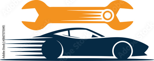 Speedy automotive repair and professional vehicle service illustration