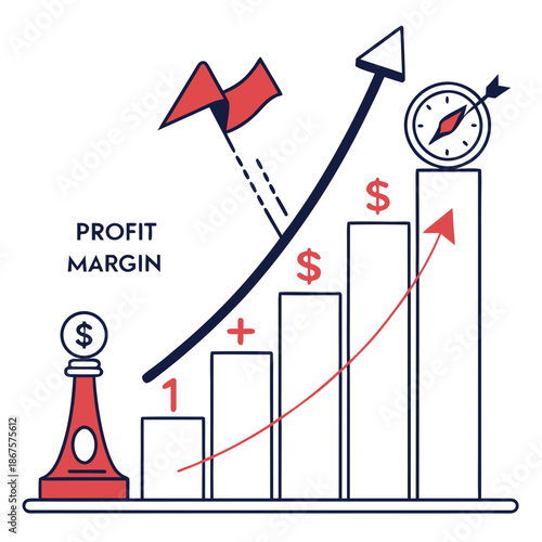 Profit margin growth illustration