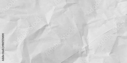 White clean crumpled paper background. Horizontal crumpled empty paper template for posters and banners. Vector illustration.