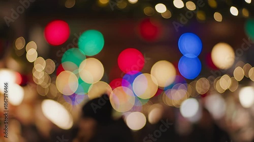 Wallpaper Mural Abstract motion background of giant colorful out of focus bokeh lights pulsating gently like a dreamy festive holiday market atmosphere shallow depth, texture, looping Torontodigital.ca