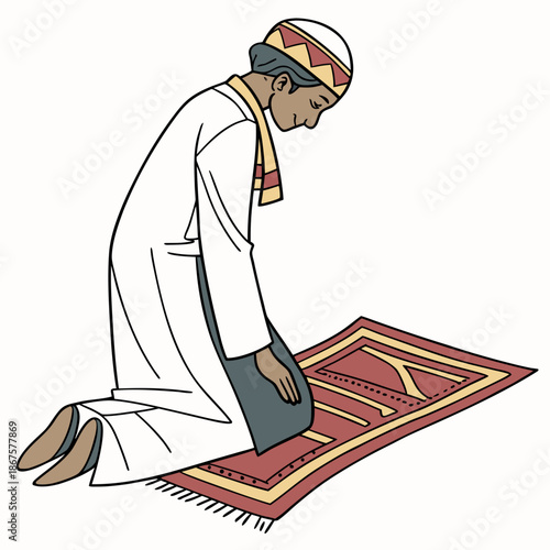 Canvas Print Man performing islamic prayer