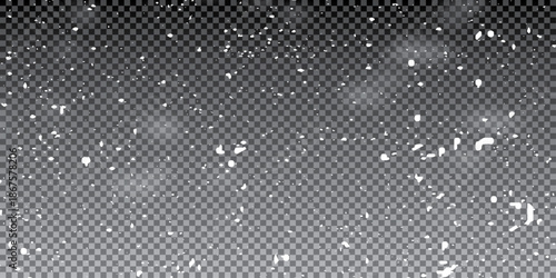 Snowflake elements, snowy backdrop. Vector illustration of intense snowfall, snowflakes.