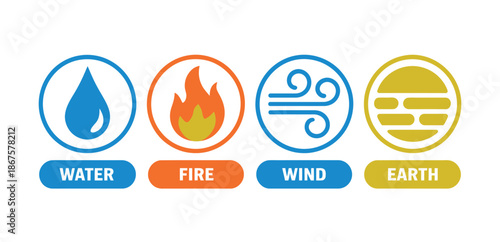 Elements of Nature Icons Set