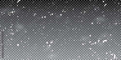 Snowflake elements, snowy backdrop. Vector illustration of intense snowfall, snowflakes.