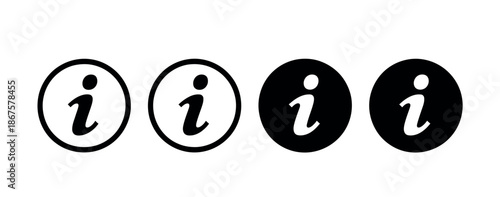 Information Icons in Black White
