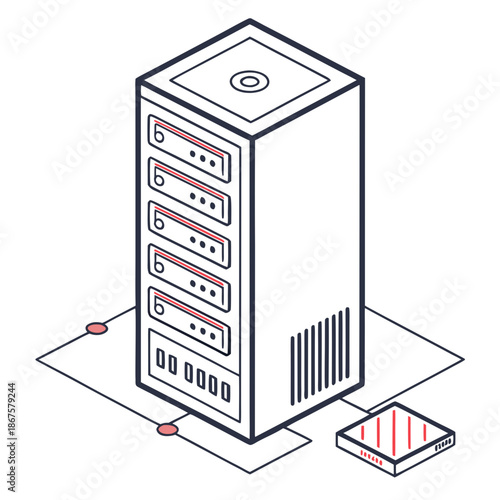 Server rack with hard drive