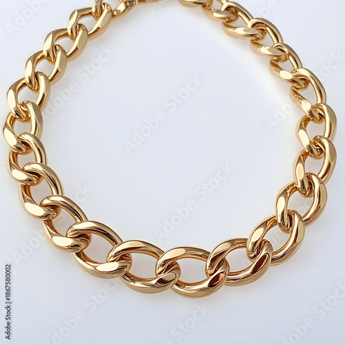 Elegant golden chains are depicted in a flat 2D vector illustration, featuring a luxurious metallic shine and isolated on a clean white background, suggesting wealth and connection.