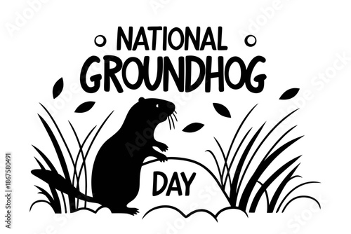 Celebrate National Groundhog Day with Cute Groundhog Vector Illustration Isolated on White Background