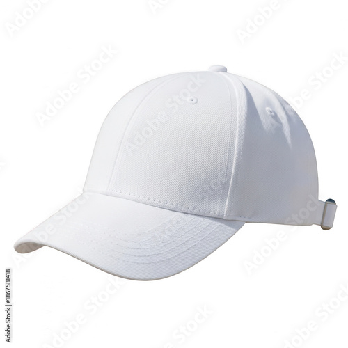 White baseball cap isolated on transparent background
