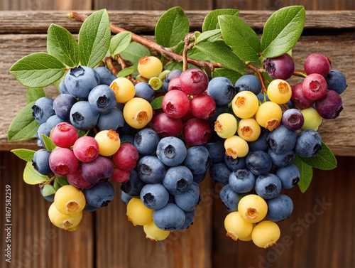 Blueberry farm with berries