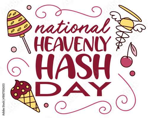 NATIONAL HEAVENLY HASH DAY vector illustration isolated on white background