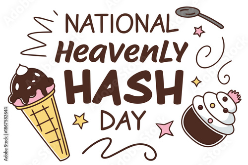 NATIONAL HEAVENLY HASH DAY vector illustration isolated on white background