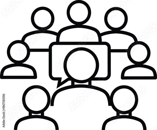 Group of people communicating with each other
