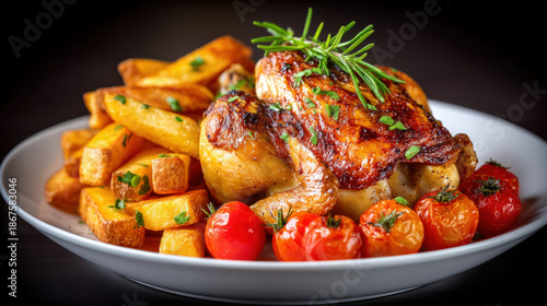 Half a roast chicken served...