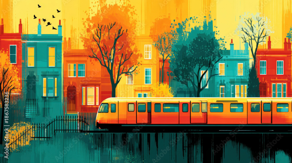 Obraz premium London underground poster vintage design from the archives