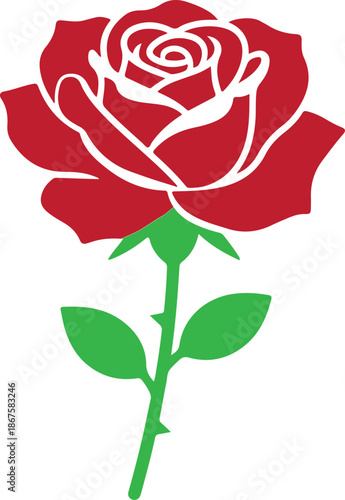 Elegant Black Rose Silhouette Vector – Minimalist Floral Icon for Tattoo, Logo & Decor