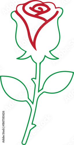 Elegant Black Rose Silhouette Vector – Minimalist Floral Icon for Tattoo, Logo & Decor