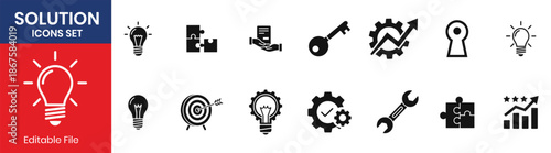 Solution Icon Set Solid Fill Style