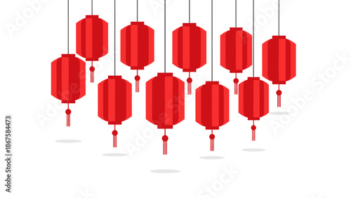 Red Chinese Lanterns Hanging Decoration