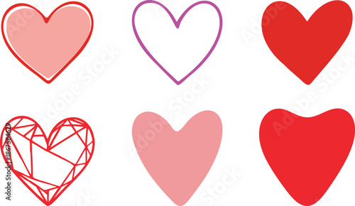 Creative Heart Collection with Geometric and Modern Icon Designs