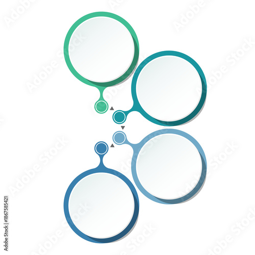 Basic circle infographic with 4 steps, process or options.