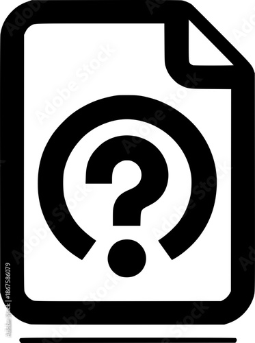 Uncertainty Document: A graphic representation of a document, symbolized by a sheet of paper with a folded corner and an enclosed question mark, evoking a sense of doubt and the need for inquiry.