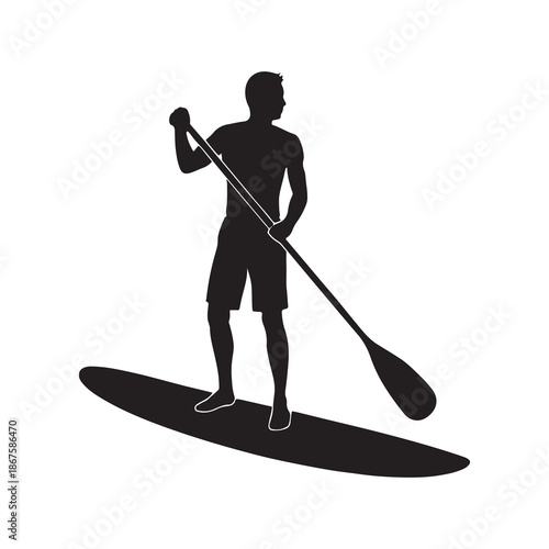 Stand-Up Paddleboarding Silhouette – Water Sport Icon