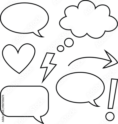 Hand Drawn Line Art Expressive Cartoon Elements