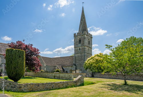  12th century Saxon parish church of St. Andrew and St. Bartholomew, Ashleworth Quay, Gloucestershire, United Kingdom