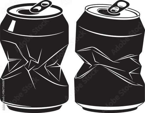 Crushed aluminum can vector illustration