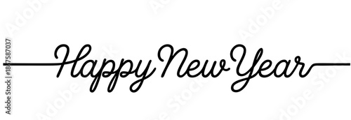 Happy New Year typography text illustration