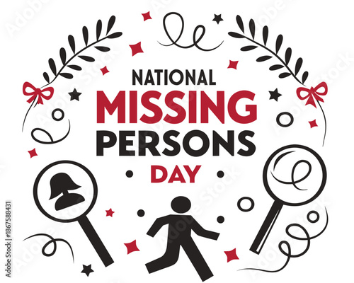 NATIONAL MISSING PERSONS DAY vector illustration isolated on white background