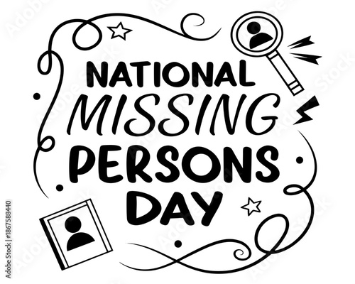 NATIONAL MISSING PERSONS DAY vector illustration isolated on white background