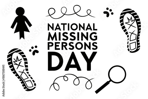 NATIONAL MISSING PERSONS DAY vector illustration isolated on white background