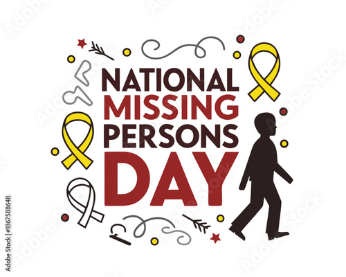 Commemorative National Missing Persons Day Vector Illustration Isolated on White Background
