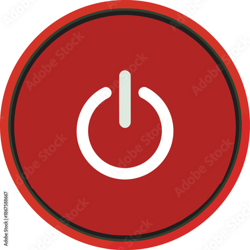 Power Button Icon: A simple yet striking power button icon, signifying control and initiation, designed with a minimalist aesthetic and vibrant colors.