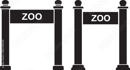 Zoo sign entrance illustration vector