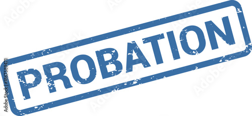 Probation Rubber Stamp Vector – Blue Grunge HR Employment Status