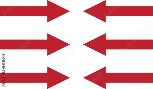 Four red arrows, each pointing diagonally from the top left corner to the bottom right corner.