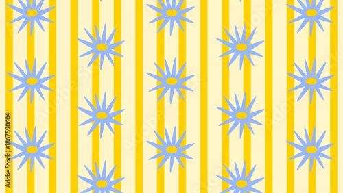 floral pattern with smooth wavy lines beneath. Decorative botanical composition with balanced rhythm.