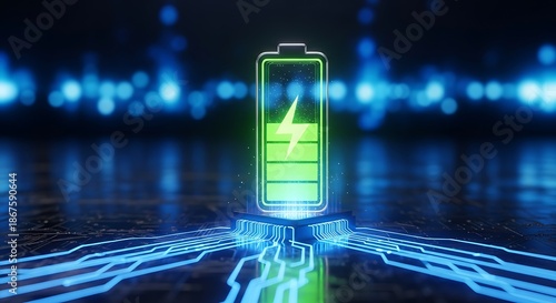 Charging battery with electric circuitry in the background