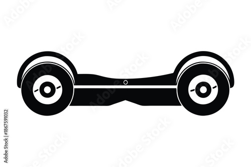 Personal Electric Scooter Hoverboard Silhouette Icon for Active Lifestyle and Sport Concepts