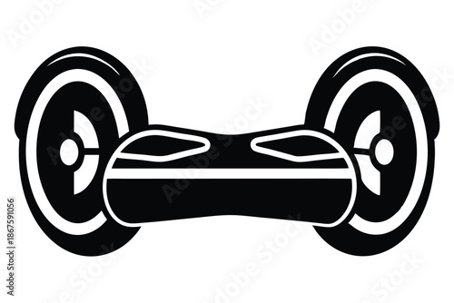 Top View Hoverboard Silhouette for Technical Diagrams and Personal Transport Layouts