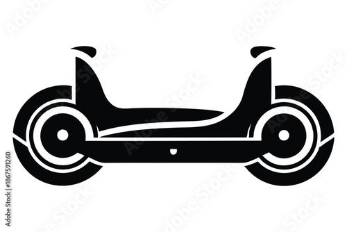 Compact Electric Hoverboard Silhouette Icon for Smart City and Mobility Applications
