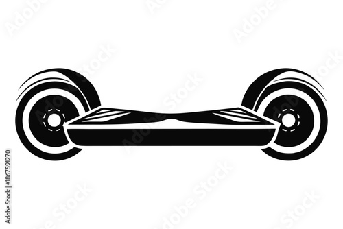 Minimalist Self-Balancing Board Silhouette Vector for Teen and Youth Culture Themes