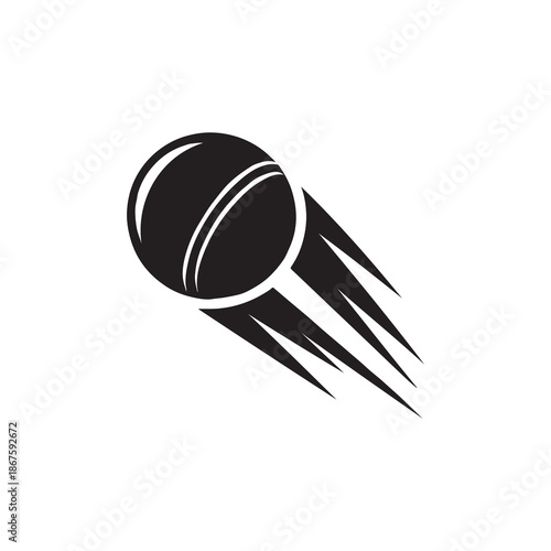 Cricket Ball in Motion – Dynamic Sports Illustration