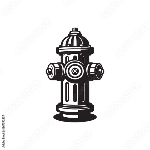 Vintage fire hydrant icon isolated on white background